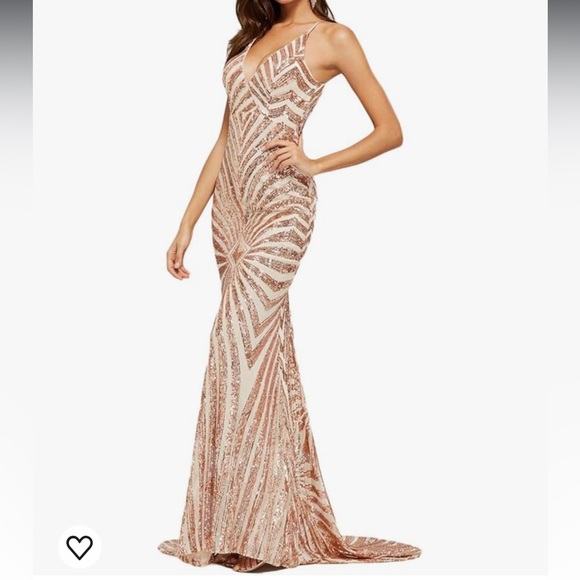 Gorgeous lightly worn gown with bias cut overlay. - Picture 1 of 8